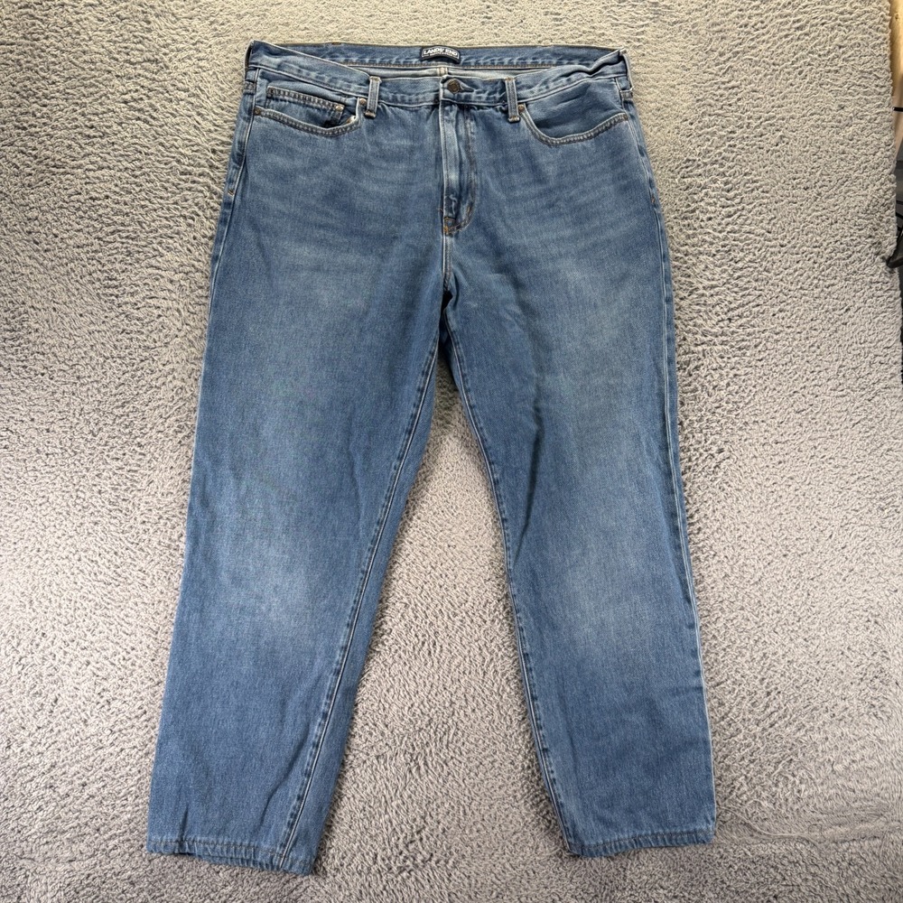 Land's End Square Rigger Jeans Men 40x30 Blue Cotton Denim Straight Leg Workwear